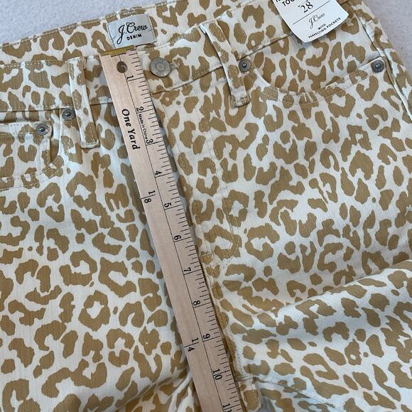 J Crew Jeans Pants Womens Size 28 Leopard Animal 10” High Rise Toothpick NEW - Picture 12 of 16